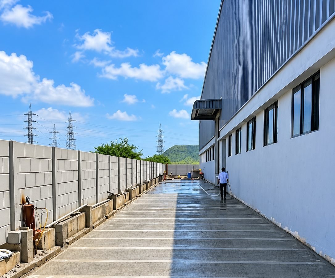 Service lane at the facility